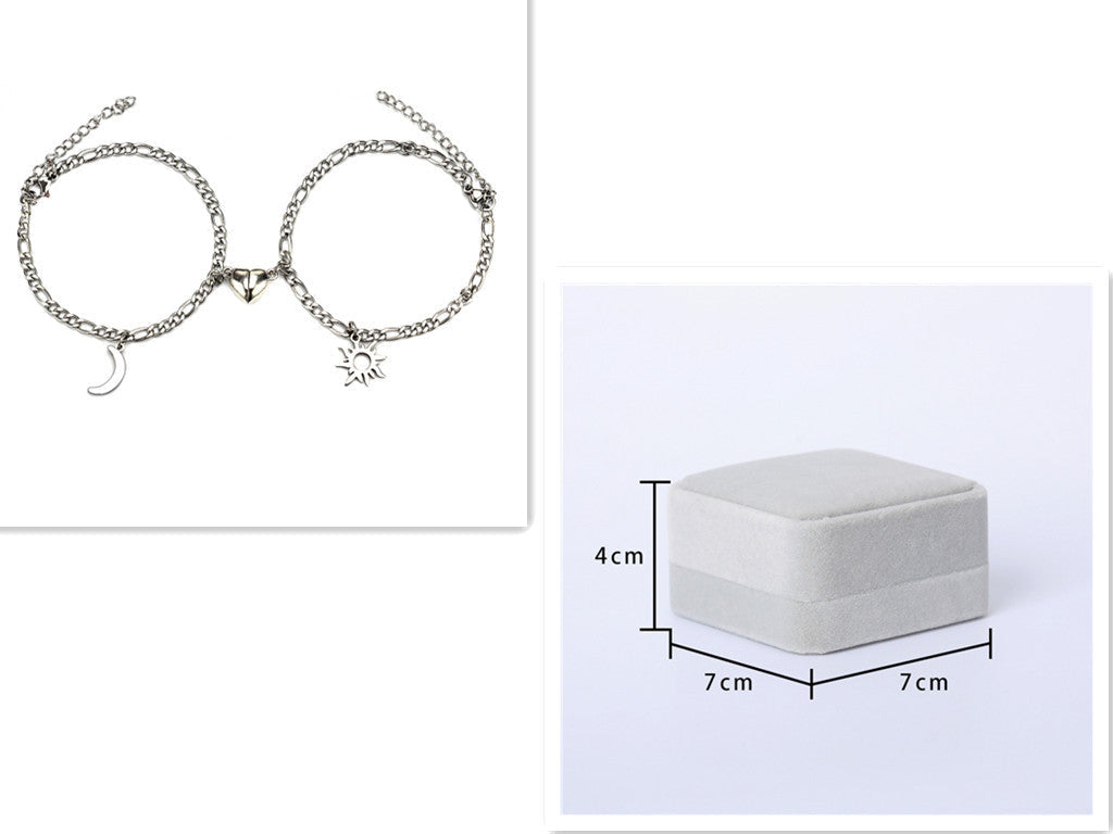 Sun & Moon Magnetic Couple Bracelets – Stainless Steel