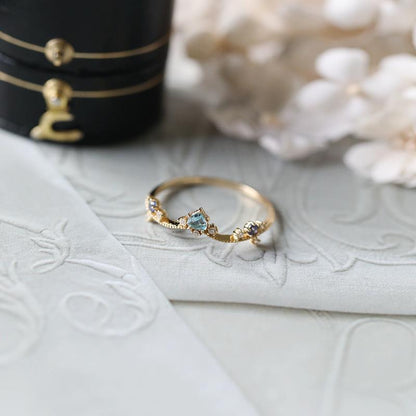 Chrysanthemum Topaz Plated S925 Silver Ring