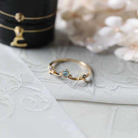 Chrysanthemum Topaz Plated S925 Silver Ring