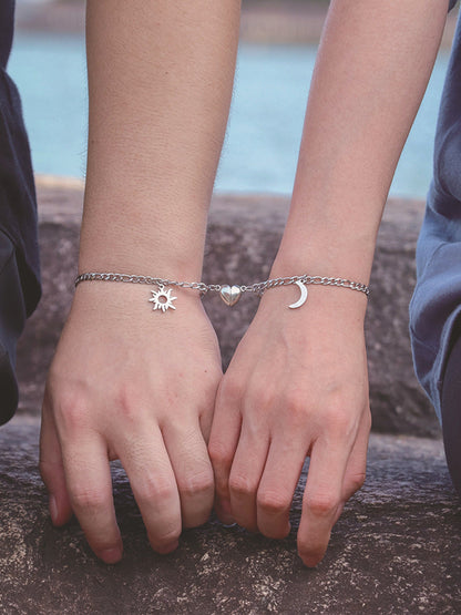 Sun & Moon Magnetic Couple Bracelets – Stainless Steel