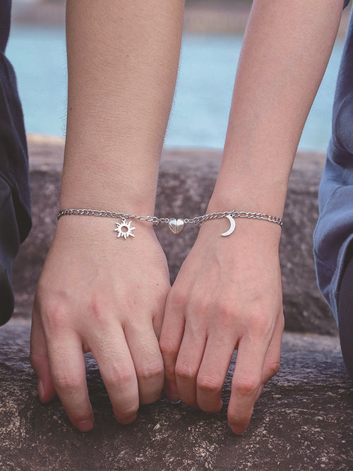 Sun & Moon Magnetic Couple Bracelets – Stainless Steel