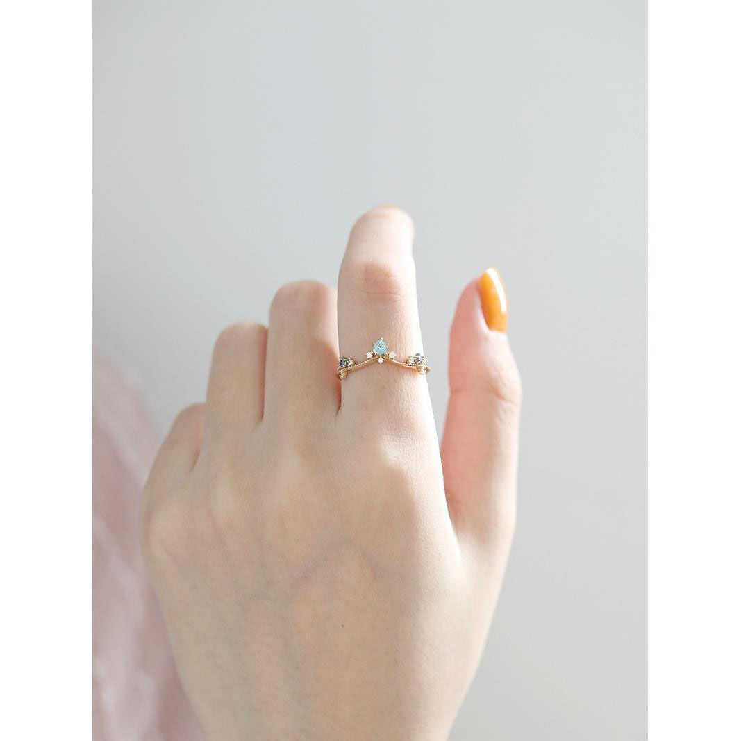 Chrysanthemum Topaz Plated S925 Silver Ring