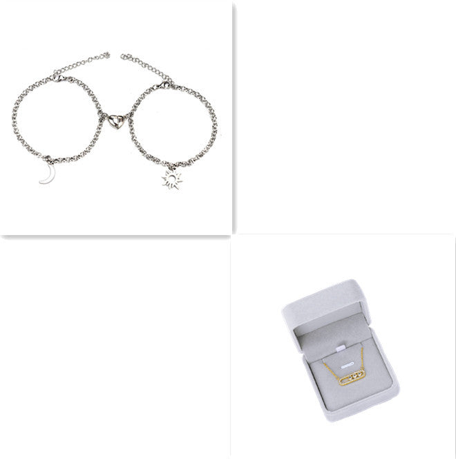 Sun & Moon Magnetic Couple Bracelets – Stainless Steel